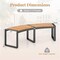 Natural Black Acacia Wood Metal Outdoor Curved Backless Garden Bench